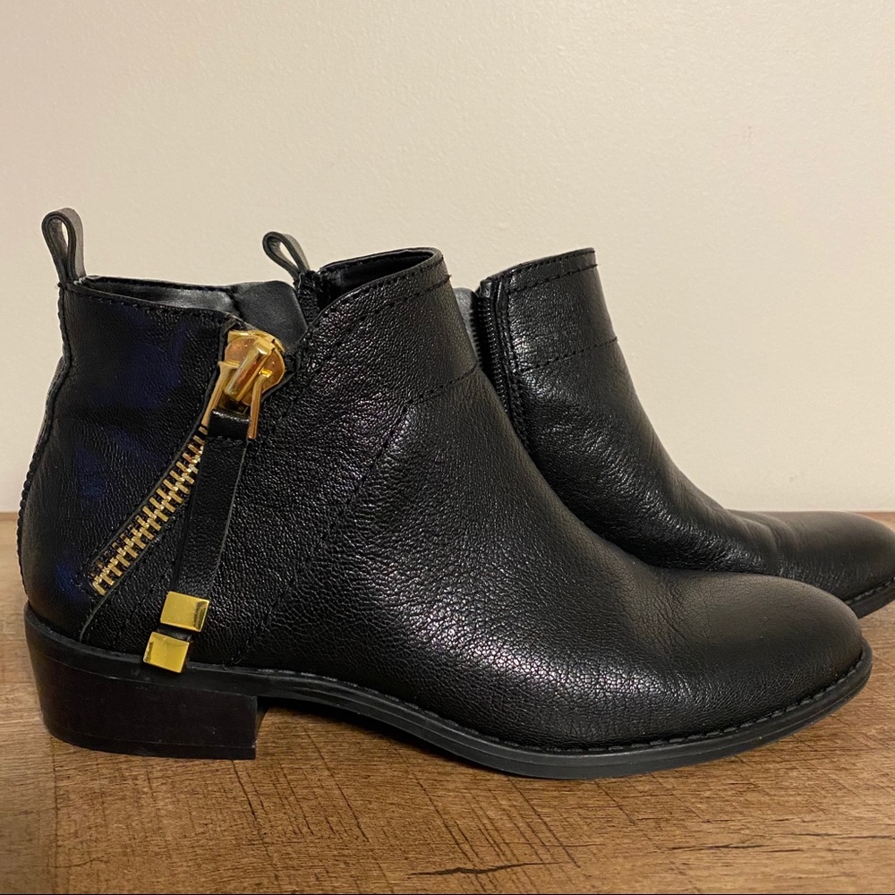 Franco Sarto “Sondra” Black Leather Booties